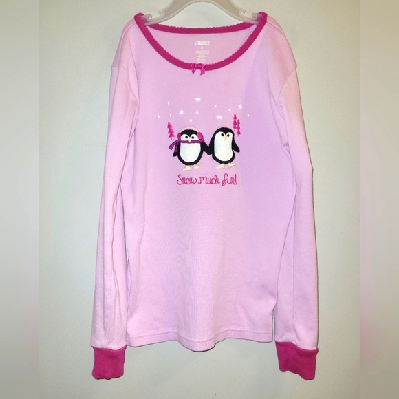 🐧 Vintage Gymboree "Snow Much Fun" Purple Penguin Long Sleeved Cotton PJ Top 12 - Picture 1 of 4